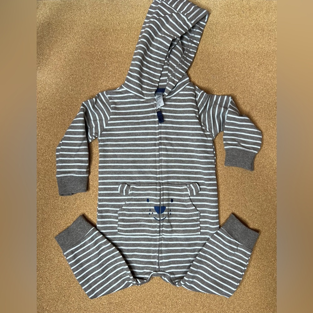 BUNDLE - Carter’s Brown striped onesie & Disney blue onesie